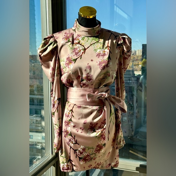 🆕 BRONX & BANCO 🧿 NWOT Noel Sakura Long Sleeve Mini Dress - Size XS / US 2 - Picture 10 of 15